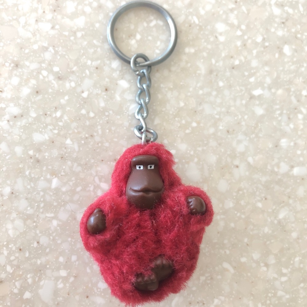 NEW Kipling Gorilla Monkey Dorien Keychain RED Bag
